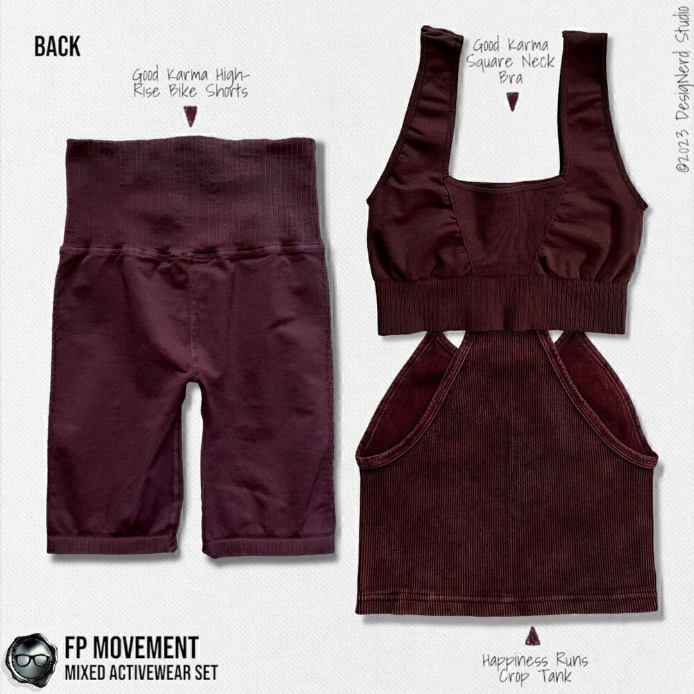 FP MOVEMENT SET: GOOD KARMA SQUARE NECK BRA + BIKE SHORTS + HAPPINESS RUNS CROP - Picture 3 of 16